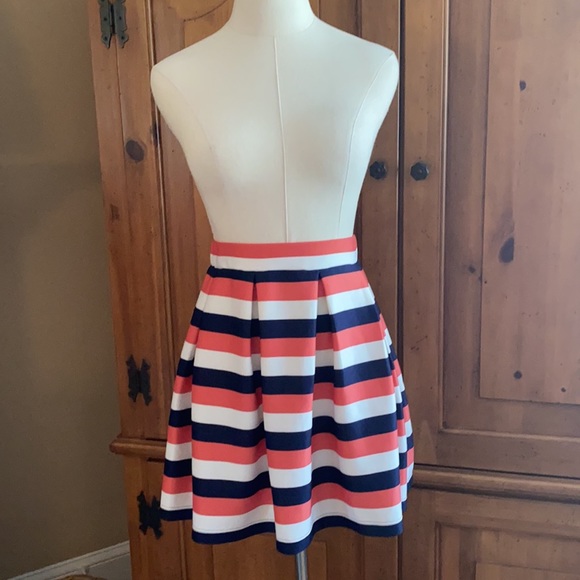 Pink, blue and white striped skater skirt - Picture 4 of 6